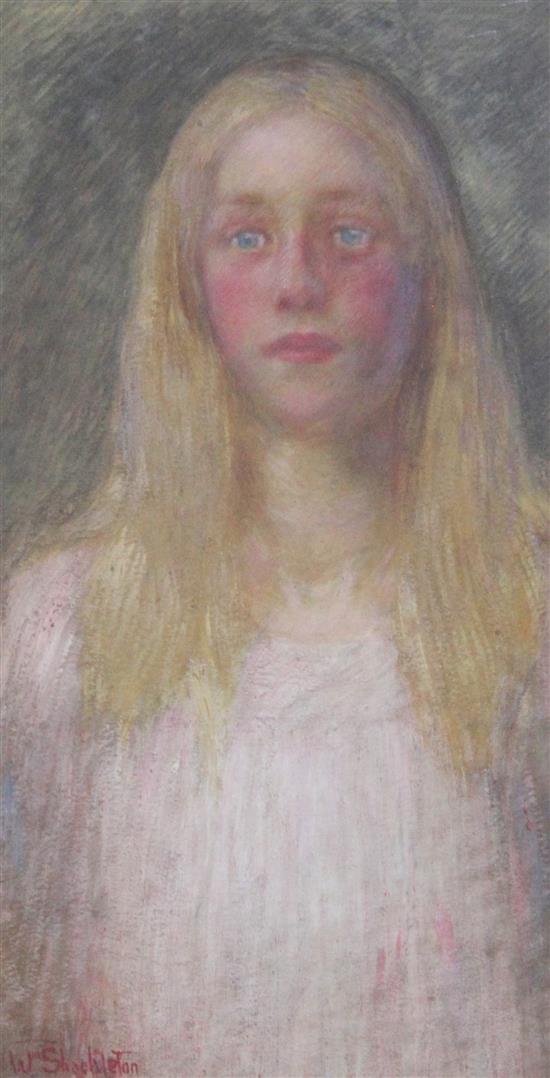 William Shackleton (1872-1933) Portraits of a girl, 12 x 6.25in. & 7.5 x 6in.